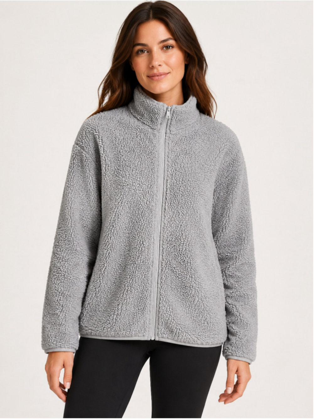 Women's PINK Victoria's Secret Teddy Jacket XS Grey